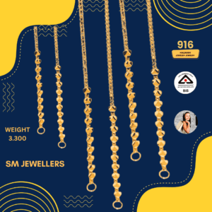 3 gram gold ear chain