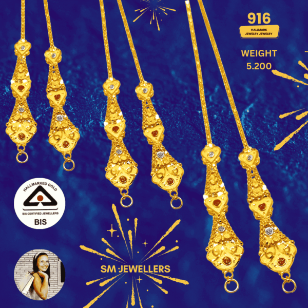 gold ear chain design